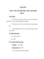 Tài liệu GIỮ GÌN TRƯỜNG LỚP SẠCH ĐẸP (Tiết 2) docx