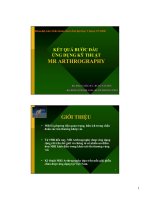 Tài liệu KẾT QUẢ BƯỚC ĐẦU ỨNG DỤNG KỸ THUẬT MR ARTHROGRAPHY pdf