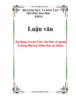 Luận văn Áp dụng Access List vào bảo vệ mạng trường Đại học khoa học tự nhiên