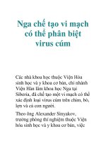 Tài liệu Nga chế tạo vi mạch có thể phân biệt virus cúm docx