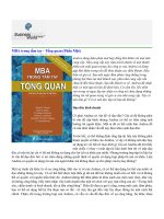 Tài liệu MBA trong tầm tay - Tổng quan (Phần một) pptx