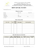 Tài liệu ĐƠN XIN DỰ TUYỂN ppt