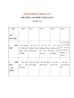 Tài liệu CHỦ ĐIỂM : GIA ĐÌNH VÀ BẢN LÀNG - KẾ HOẠCH HOẠT ĐỘNG TUẦN 7 - Thứ 4 pptx