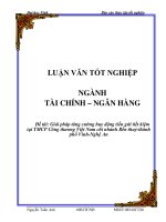 Luận văn Giải pháp tăng cường huy động tiền gửi tiết kiệm tại TMCP Công thương Việt Nam chi nhánh Bến thuỷ - thành phố Vinh - Nghệ An