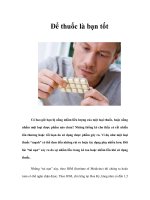 Tài liệu Để thuốc là bạn tốt pdf