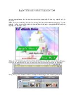 Tài liệu Tạo tiêu đề với Title Editor P1 pdf