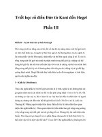 Tài liệu Triết học cổ điển Đức từ Kant đến Hegel Phần III pptx