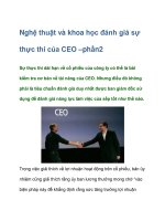 Tài liệu Nghệ thuật và khoa học đánh giá sự thực thi của CEO –phần2 docx