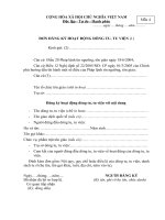 Tài liệu BM.TG.06 - Đơn đăng ký hoạt động dòng tu, tu viện pdf