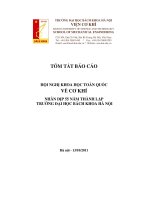 TÓM TẮT BÁO CÁO: HỘI NGHỊ KHOA HỌC TOÀN QUỐC VỀ CƠ KHÍ