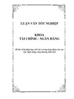 Luận văn Giải pháp hạn chế rủi ro trong hoạt động cho vay của Ngân hàng công thương Sầm Sơn