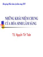 THÚ Y: NHỮNG KHÁI NIỆM CHUNG CỦA HÓA SINH LÂM SÀNG