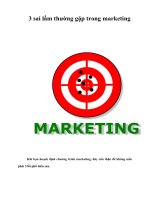 Tài liệu 3 sai lầm thường gặp trong marketing ppt