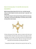 Tài liệu Quản trị thương hiệu: Từ một đến một chùm tia laser(phần2) pptx