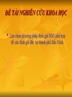 Đề tài nghiên cứu khoa học: Lựa chọn phương pháp định giá BĐS phù hợp để xác định giá đất  tại thành phố Bắc Ninh.