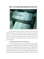 Tài liệu Bảo vệ bí mật kinh doanh như thế nào? pptx