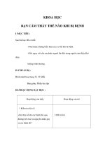 Tài liệu KHOA HỌC - BẠN CẢM THẤY THẾ NÀO KHI BỊ BỆNH doc