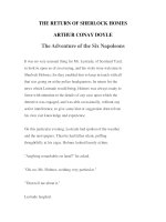 Tài liệu LUYỆN ĐỌC TIẾNG ANH QUA TÁC PHẨM VĂN HỌC-THE ADVENTURES OF SHERLOCK HOMES -ARTHUR CONAN DOYLE 15-1 doc