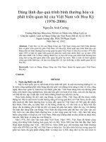 Đảng lãnh đạo quá trình bình thường hóa và phát triển quan hệ của việt nam với hoa kỳ (1976 2006) 