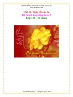 Tài liệu Kế họach họat động tuần 1 - Ngày tết của bé - Khối nhà trẻ pptx