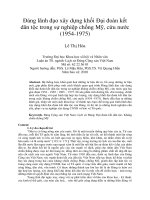 Đảng lãnh đạo xây dựng khối đại đoàn kết dân tộc trong sự nghiệp chống mỹ, cứu nước (1954 1975) 