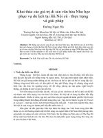 Khai thác các giá trị di sản văn hóa nho học phục vụ du lịch tại hà nội cũ   thực trạng và giải pháp 