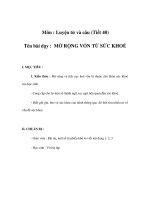 Tài liệu Luyện từ và câu - MỞ RỘNG VỐN TỪ SỨC KHOẺ docx