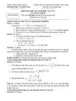 Tài liệu KIỂM TRA HỌC KÌ I TOÁN LỚP 12 doc