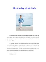 Tài liệu 10 cách duy trì sức khỏe ppt