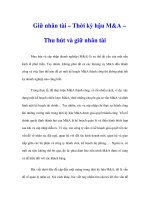 Tài liệu Giữ nhân tài – Thời kỳ hậu M&A – Thu hút và giữ nhân tài pdf