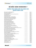 Tài liệu HỆ ĐIỀU HÀNH WINDOWS 7 NHỮNG TÍNH NĂNG HỮU ÍCH DÀNH CHO NGƯỜI DÙNG CUỐI docx