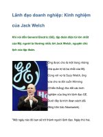 Tài liệu Lãnh đạo doanh nghiệp: Kinh nghiệm của Jack Welch ppt