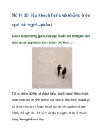 Tài liệu Xử lý dữ liệu khách hàng và những hiệu quả bất ngờ! –phần1 docx