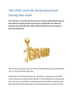 Tài liệu Tiền nhiều chưa hẳn đã xây dựng được thương hiêu mạnh pdf