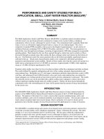 Tài liệu PERFORMANCE AND SAFETY STUDIES FOR MULTI-APPLICATION, SMALL, LIGHT WATER REACTOR ( MASLWR) pptx