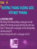 Tài liệu Chủ đề 3: ĐƯỜNG THẲNG VUÔNG GÓC VỚI MẶT PHẲNG ppt