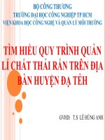 đề tài tìm hiểu quy trình quản lí chất thải rắn trên địa bàn huyện đạ tẻ