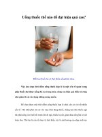 Tài liệu Uống thuốc thế nào để đạt hiệu quả cao? docx