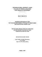Designing an esp reading syllabus for the second year students at the faculty of urban planning hanoi architectural university (HAU)