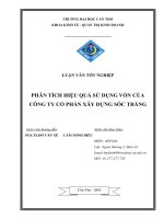 Luận văn phân tích hiệu quả sử dụng vốn của công ty cổ phần xây dựng sóc trăng 