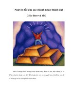 Tài liệu Nguyên tắc của các doanh nhân thành đạt (tiếp theo và hết) ppt