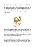 Tài liệu Sự nhận biết thương hiệu và quyết định mua hàng docx