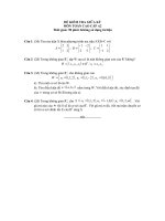 Tài liệu Môn toán cao cấp A2_Thi giữa kỳ docx