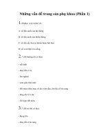 Tài liệu Những vấn đề trong sản phụ khoa (Phần 1) ppt