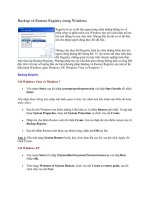 Tài liệu Backup và Restore Registry trong Windows P1 ppt