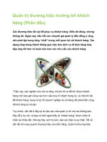 Tài liệu Quản trị thương hiệu hướng tới khách hàng (Phần đầu) pptx