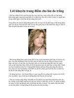 Tài liệu Lời khuyên trang điểm cho làn da trắng docx