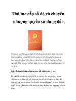Tài liệu Thủ tục cấp sổ đỏ và chuyển nhượng quyền sử dụng đất doc