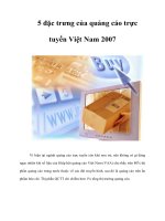 Tài liệu 5 đặc trưng của quảng cáo trực tuyến Việt Nam 2007 docx
