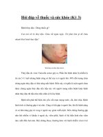 Tài liệu Hỏi đáp về thuốc và sức khỏe (Kỳ 3) doc